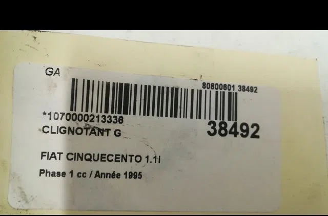 Clignotant gauche Fiat CINQUECENTO (170_) 1.1 sporting (170ah) (1994-1998) occasion — photo 4