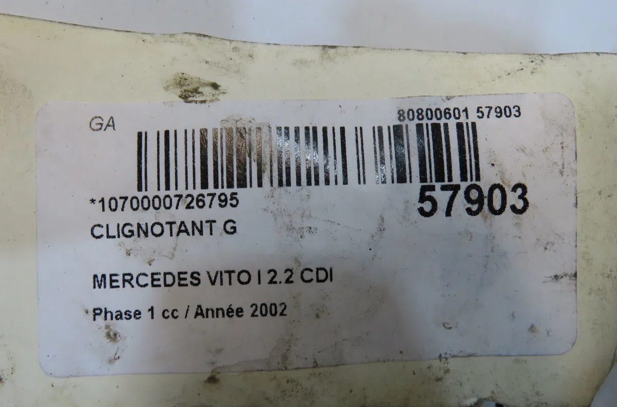 Clignotant gauche Mercedes-benz VITO Camionnette (W638) 110 cdi 2.2 (638.094) (1999-2003) occasion — photo 4