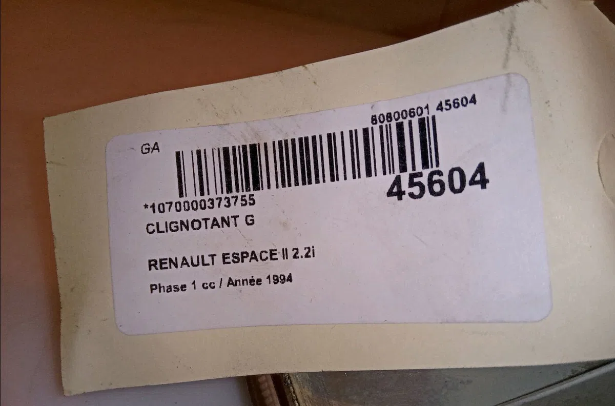 Clignotant gauche Renault ESPACE II (J-S63_) 2.2 (j-s637, j63g) (1991-1996) occasion