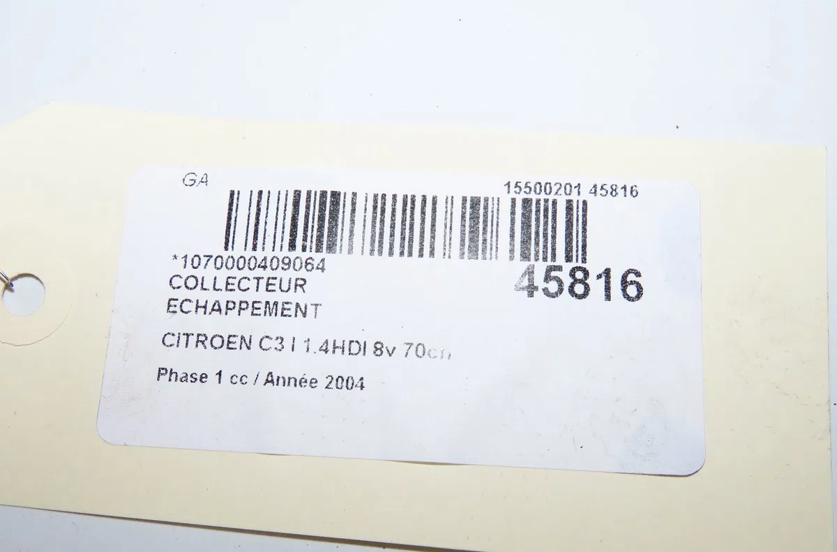 Collecteur echappement Citroen C3 I (FC_, FN_) 1.4 hdi (2003-2011) 5 portes occasion