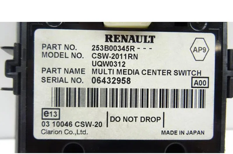 Commande autoradio pour RENAULT SCENIC 3 PHASE 1