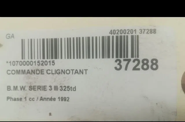 Commande clignotant B.M.W. SERIE 3 III 1992 occasion — photo 3