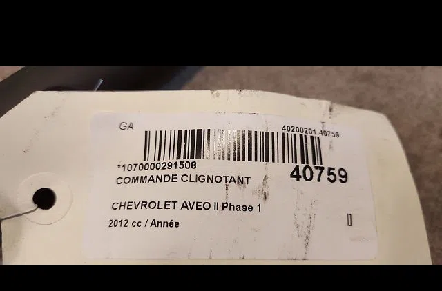 Commande clignotant CHEVROLET AVEO II 2012 occasion — photo 3