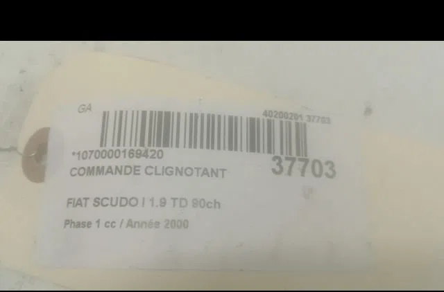 Commande clignotant Fiat SCUDO Camionnette (220_) 1.9 td (1998-2006) occasion — photo 3