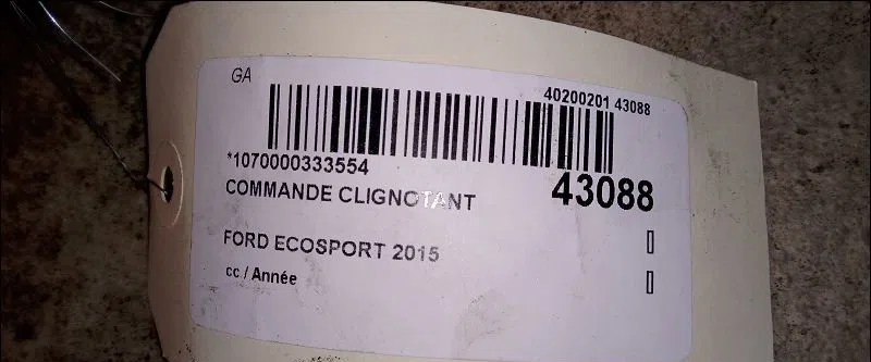 Commande clignotant FORD ECOSPORT 2015 occasion — photo 4