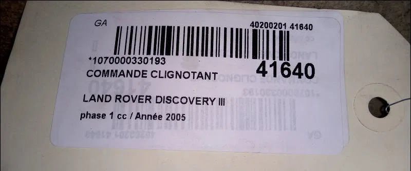 Commande clignotant Land rover DISCOVERY III (L319) 2.7 td 4x4 (2004-2009) occasion