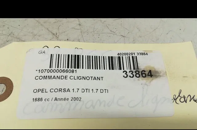 Commande clignotant Opel CORSA C (X01) 1.7 dti (f08, f68) (2000-2009) 5 portes occasion — photo 4
