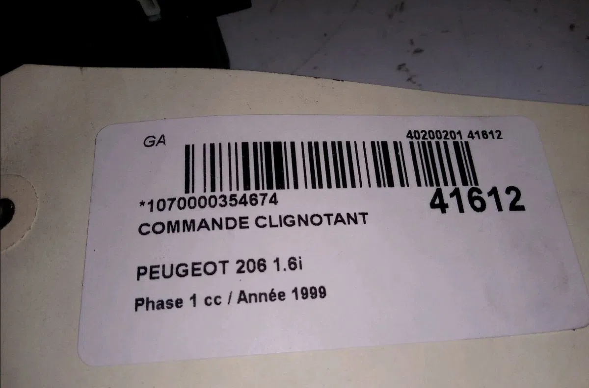 Commande clignotant Peugeot 206 3-5 portes (2A-C) 1.6 i (1998-2000) occasion — photo 3