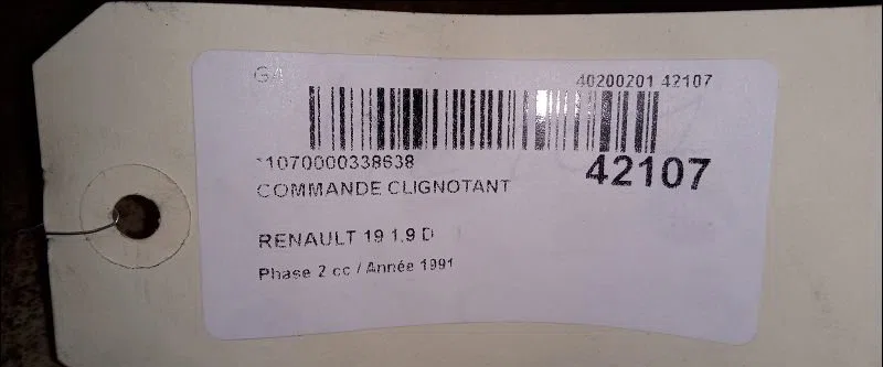 Commande clignotant Renault 19 I (B-C53_) 1.9 d (b-c534, b-c53j) (1988-1992) 5 portes occasion — photo 3