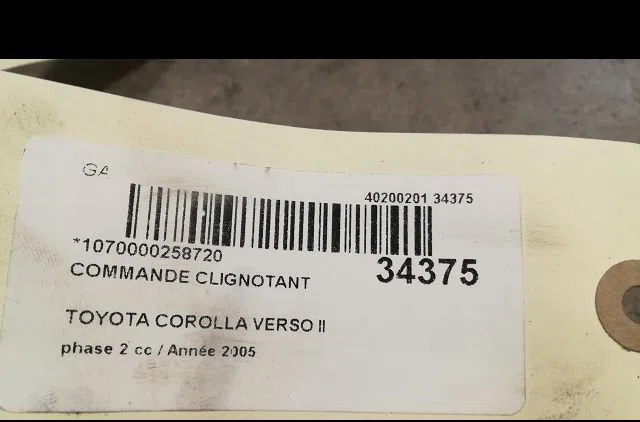 Commande clignotant TOYOTA COROLLA VERSO II 2005 occasion — photo 3