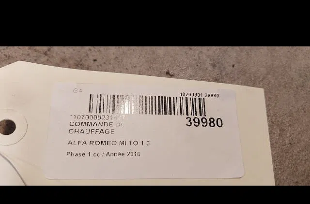 Commande de chauffage Alfa romeo MITO (955_) 1.3 multijet (955axp1a, 955ayc1a) (2009-2018) 3 portes occasion — photo 3