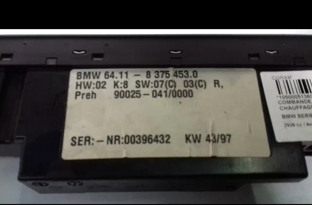 Commande de chauffage Bmw 5 (E39) 530 d (1998-2000) occasion — photo 2
