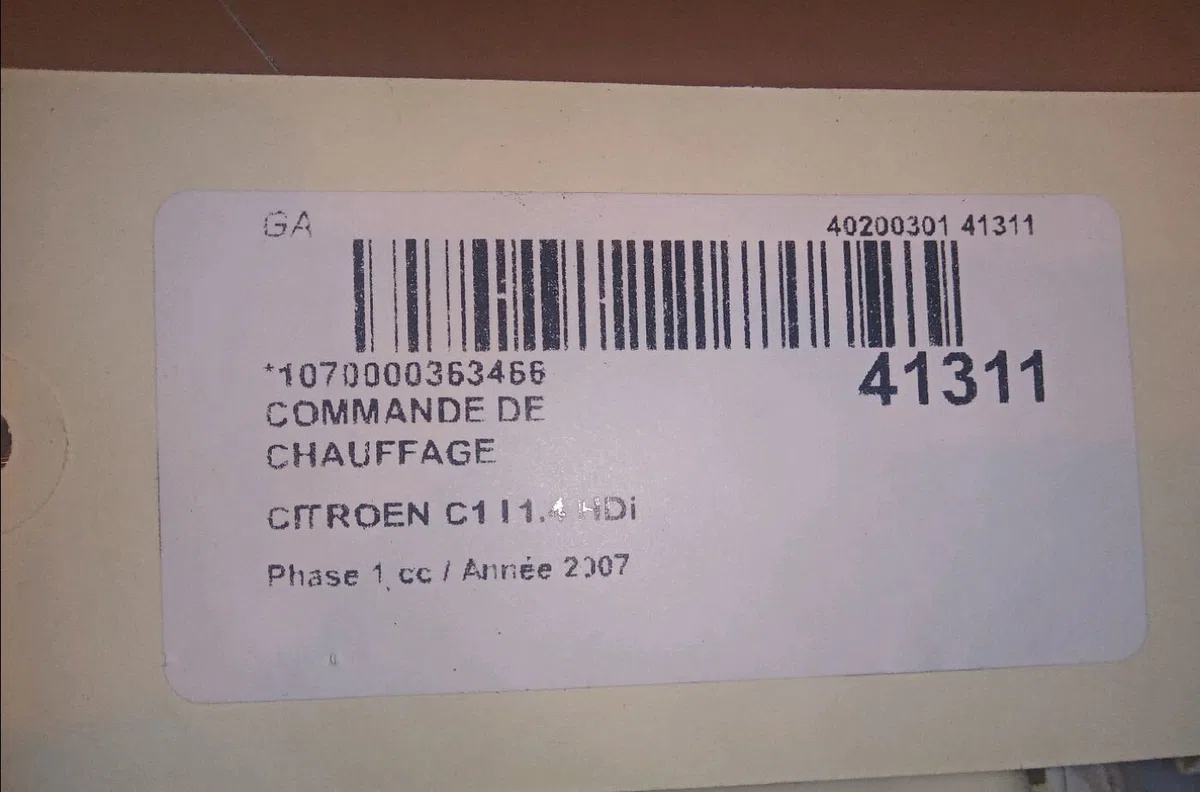 Commande de chauffage CITROEN C1 I 2007 occasion — photo 4