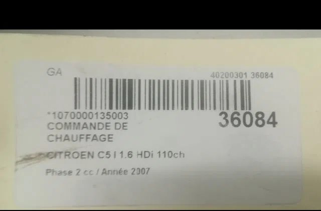 Commande de chauffage Citroen C5 II Break (RE_) 1.6 hdi (re9hzc, re9hyb) (2004-2008) occasion — photo 3