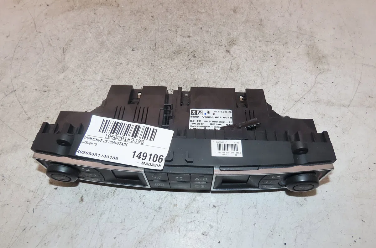 Commande de chauffage Citroen C5 III (RD_) 1.6 hdi 110 (2008) occasion