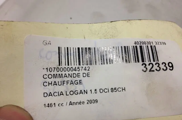 Commande de chauffage DACIA LOGAN I 2009 occasion — photo 4