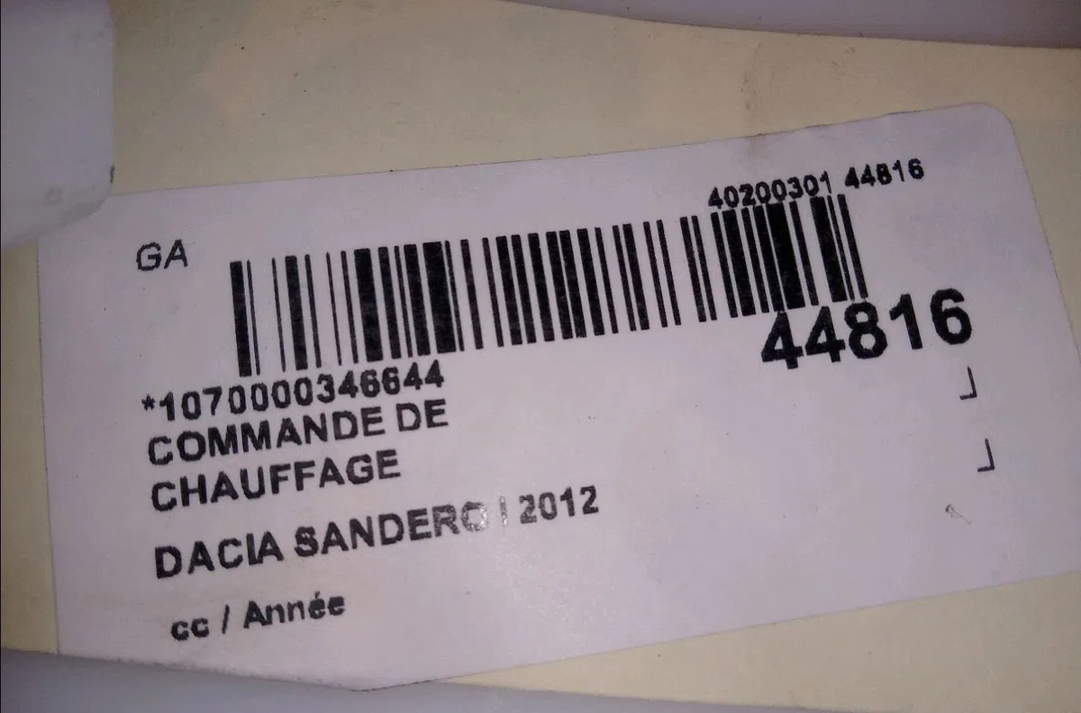 Commande de chauffage Dacia SANDERO 1.2 16v (2008) 5 portes occasion — photo 4