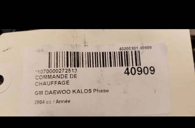 Commande de chauffage Daewoo KALOS (KLAS) 1.2 (2003) occasion — photo 3