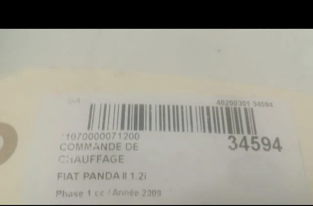 Commande de chauffage Fiat PANDA (169_) 1.1 (169.axa1a) (2003) occasion — photo 3