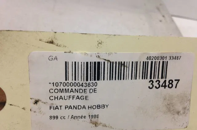 Commande de chauffage FIAT PANDA I 1998 occasion — photo 3