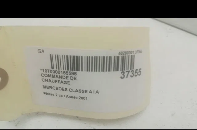 Commande de chauffage Mercedes-benz CLASSE A (W168) A 170 cdi (168.009, 168.109) (2001-2004) occasion — photo 3