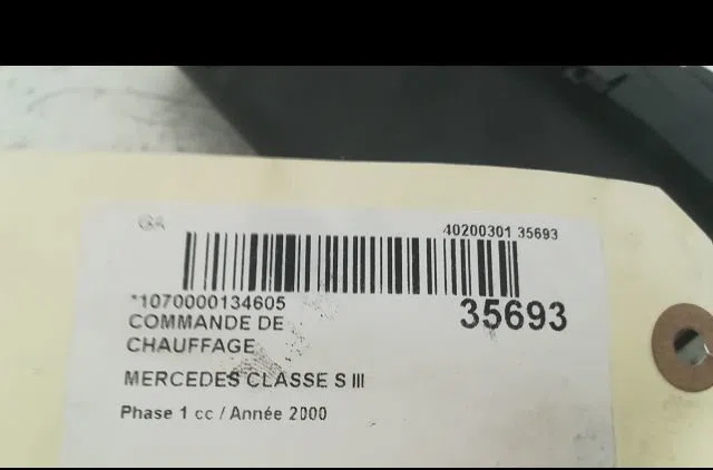 Commande de chauffage Mercedes-benz CLASSE S (W220) S 600 (220.878, 220.178) (2000-2005) occasion — photo 3