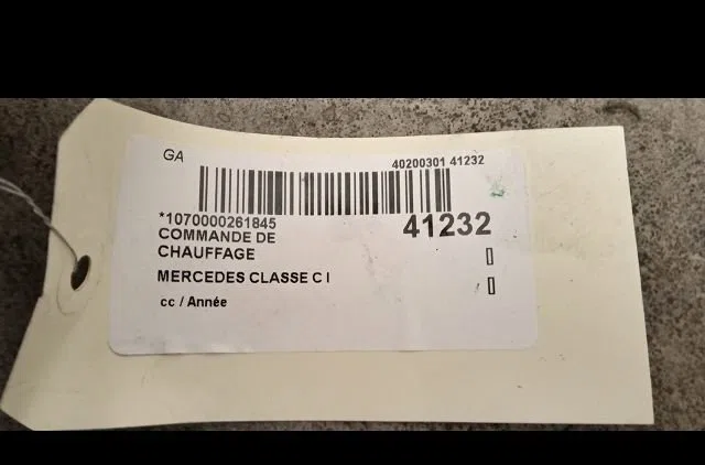 Commande de chauffage MERCEDES CLASSE C I occasion — photo 3
