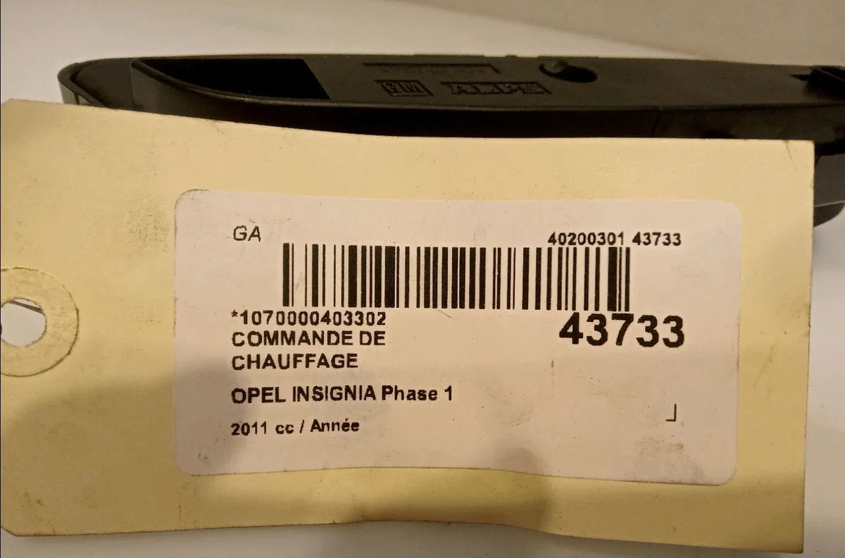 Commande de chauffage Opel INSIGNIA A (G09) 2.8 v6 turbo opc 4x4 (68) (2009-2017) occasion — photo 3