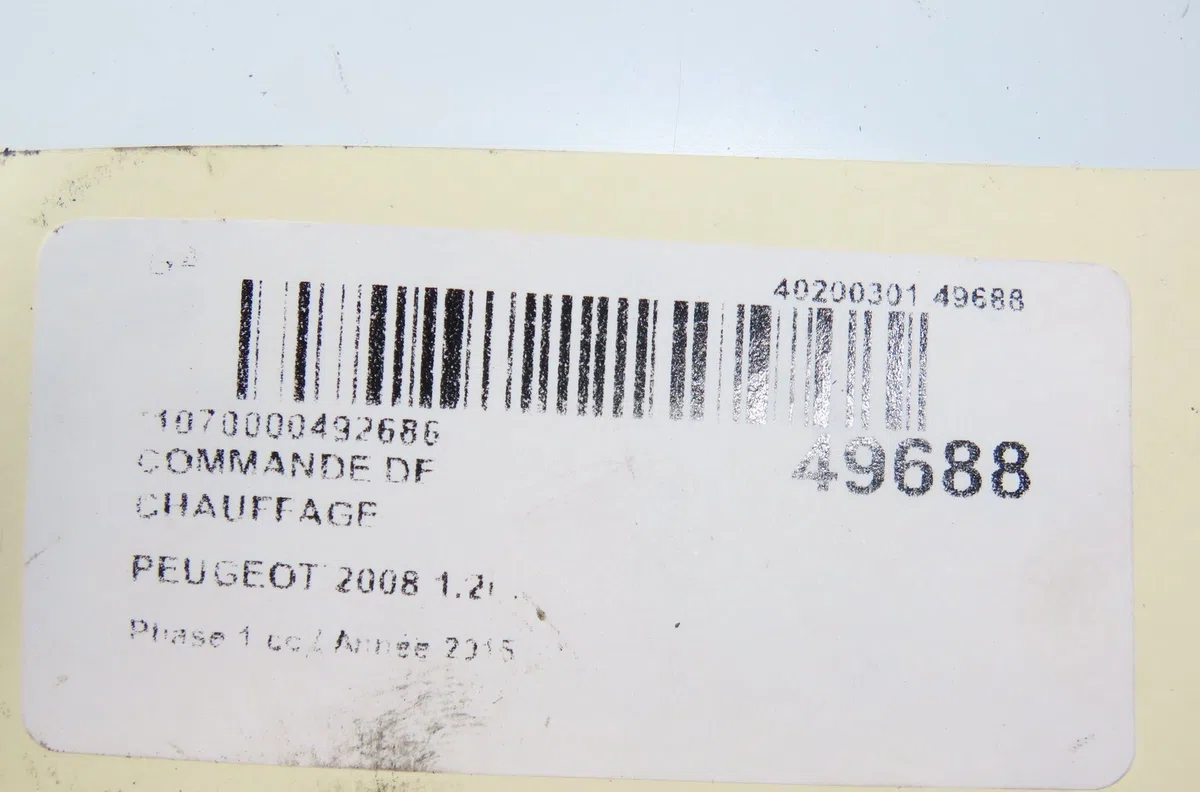 Commande de chauffage Peugeot 2008 I (CU_) 1.2 thp 130 - puretech 130 (2015) occasion — photo 4