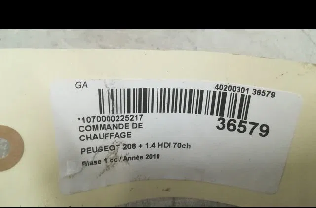 Commande de chauffage Peugeot 206 (2L_, 2M_) 1.4 hdi eco 70 (2009-2013) 5 portes occasion — photo 3
