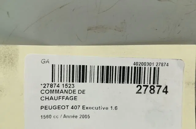Commande de chauffage PEUGEOT 407 2005 occasion — photo 3