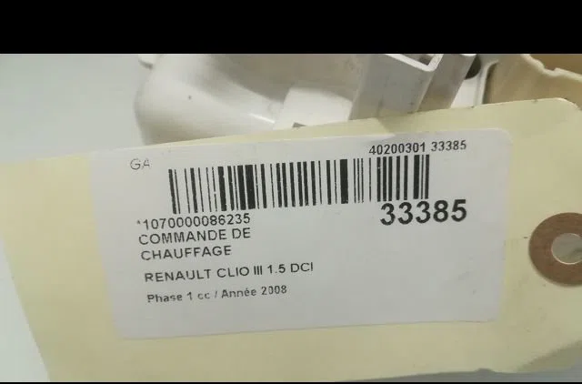 Commande de chauffage RENAULT CLIO III 2008 occasion — photo 3