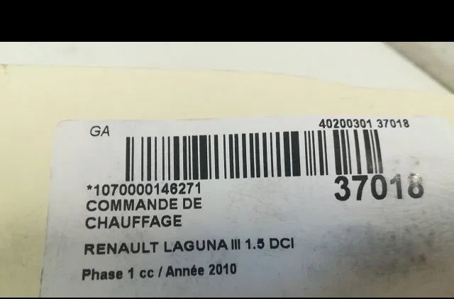 Commande de chauffage RENAULT LAGUNA III 2010 occasion — photo 3