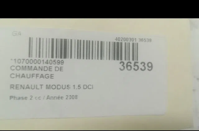 Commande de chauffage Renault MODUS - GRAND MODUS (F-JP0_) 1.5 dci (jp0g, jp0h) (2005) 5 portes occasion — photo 3