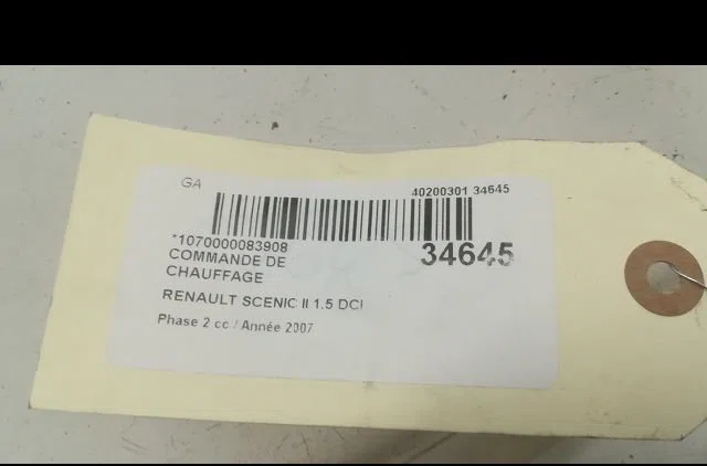 Commande de chauffage RENAULT SCENIC II 2007 occasion — photo 4