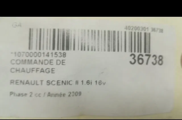 Commande de chauffage Renault SCÉNIC II (JM0-1_) 1.6 16v (jm1r) (2005-2008) occasion — photo 3