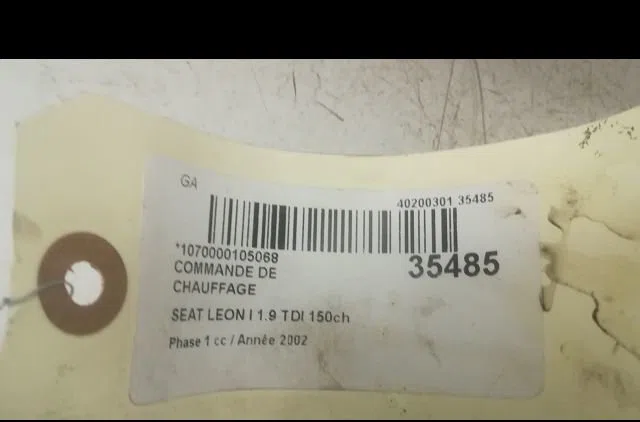 Commande de chauffage Seat LEON (1M1) 1.9 tdi (1999-2006) occasion — photo 3