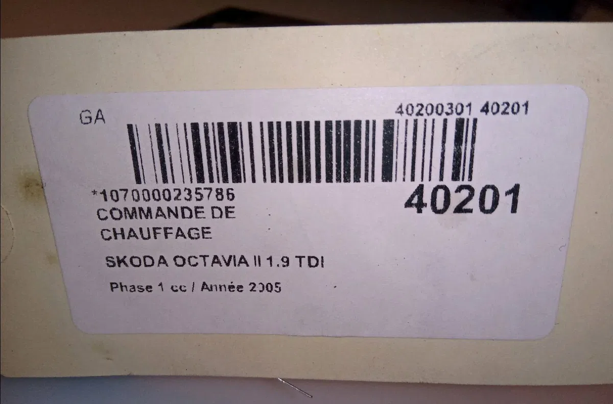 Commande de chauffage Skoda OCTAVIA II (1Z3) 1.9 tdi (2004-2010) occasion — photo 4