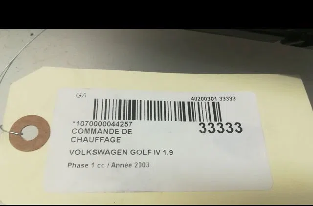 Commande de chauffage Volkswagen GOLF IV (1J1) 1.9 tdi (1997-2004) occasion — photo 3