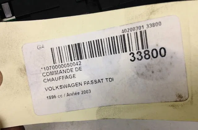 Commande de chauffage VOLKSWAGEN PASSAT IV 2003 occasion — photo 4