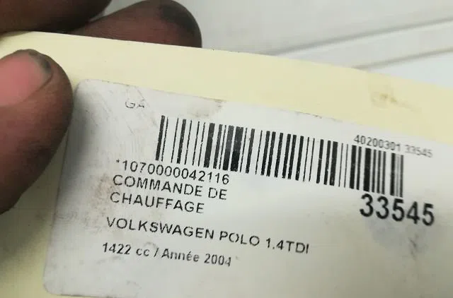 Commande de chauffage Volkswagen POLO (9N_, 9A_) 1.4 tdi (2001-2005) occasion — photo 4