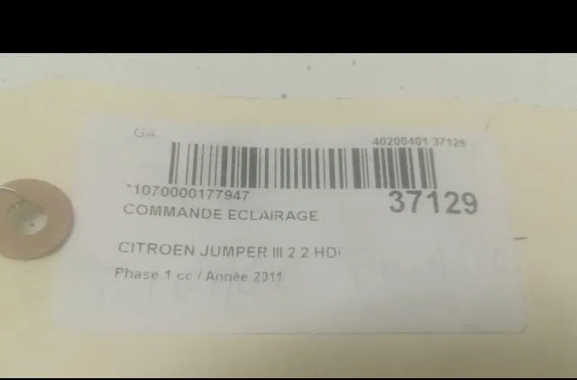 Commande eclairage Citroen JUMPER Camionnette 2.2 hdi 100 (2006-2012) occasion — photo 3