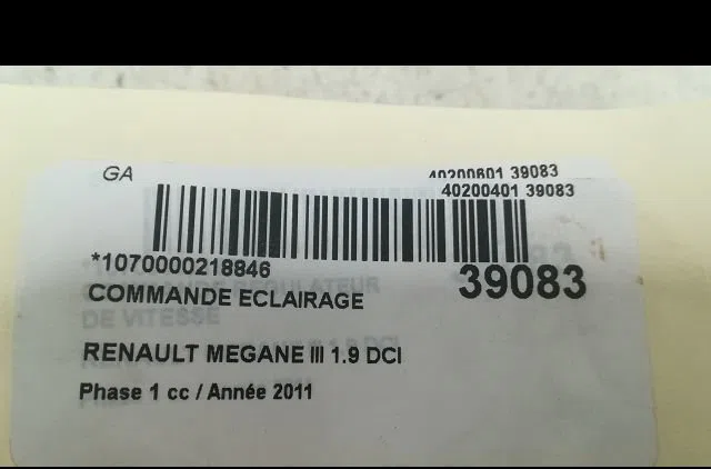 Commande eclairage Renault MEGANE III 3-5 portes (BZ0-1_, B3_) 1.9 dci (bz0n, bz0j) (2008) occasion — photo 3