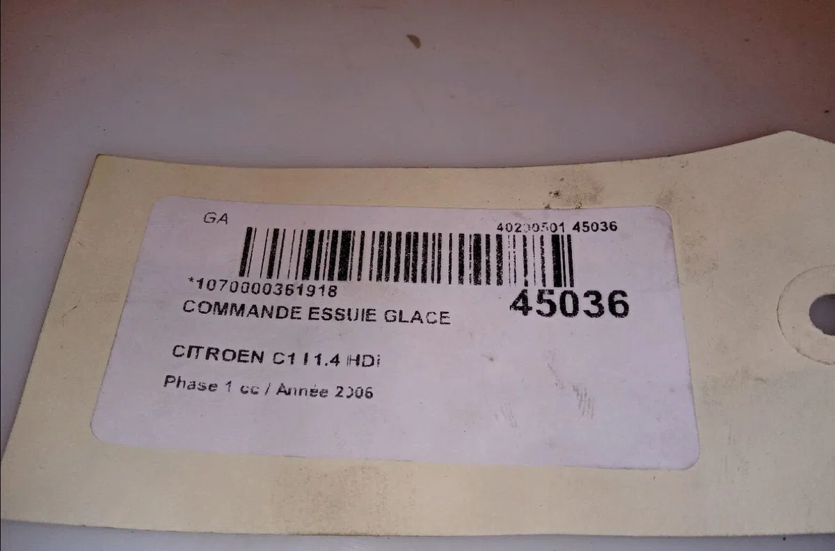 Commande essuie glace CITROEN C1 I 2006 occasion