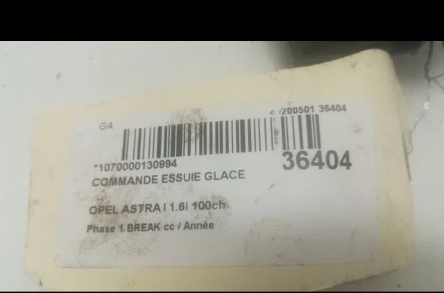 Commande essuie glace Opel ASTRA F Break (T92) 1.6 si (f35, m35) (1992-1994) occasion — photo 3
