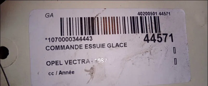 Commande essuie glace Opel VECTRA B 3-5 portes (J96) 2.0 i 16v (f68) (1995-2000) occasion — photo 3
