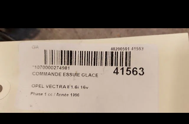 Commande essuie glace Opel VECTRA B (J96) 1.6 i 16v (f19) (1995-2002) occasion — photo 3