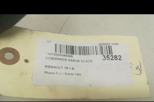Commande essuie glace Renault 19 II Cabriolet (D53_, 853_) 1.8 16v (d53d) (1992-1996) occasion