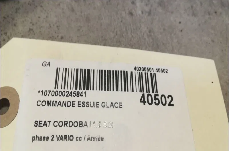 Commande essuie glace Seat CORDOBA Vario (6K5) 1.9 sdi (1999-2002) occasion — photo 3