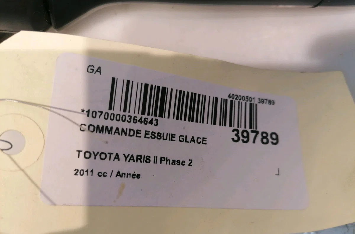 Commande essuie glace Toyota YARIS (_P9_) 1.33 vvt-i (nsp90_) (2008-2011) occasion — photo 4